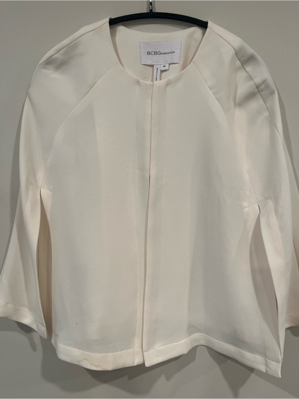 BCBGeneration Cream Open-Front Tunic Blazer